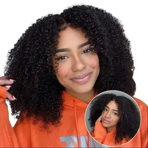 Cynosure Kinky Edge Hairline Afro Curl Lace Front Wig Pre Bleached Real 4C Edges Glueless HD Lace Human Hair Wigs