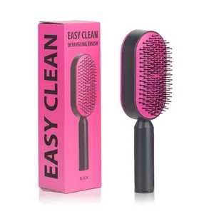 Detangling Hair Brush for Women - 3D Brush with One-Click Cleaning Technology, Non-Slip Handle, Perfect for Wet & Dry Hair, All Hair Types soft bristle