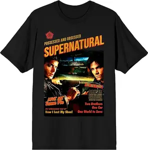 Bioworld Supernatural Farewell Tour Men's Black Short-Sleeve Crew Neck T-Shirt