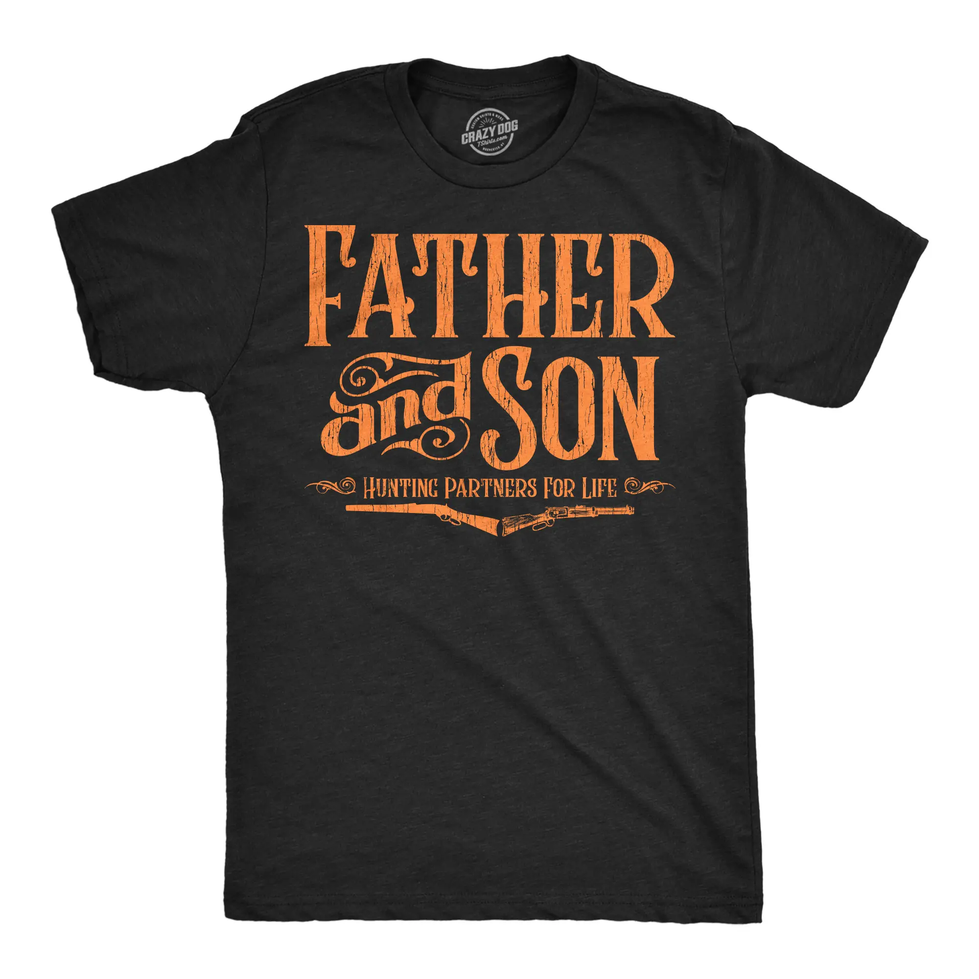 Mens Funny T Shirts Father and Son Hunting Partners for Life Sarcastic Fathers Day Graphic Tee for Men Mens Funny T Shirts Cool Vintage Fashion T-Shirt Gift Classic Menswear Dad Joke Apparel for Men Funny Black -