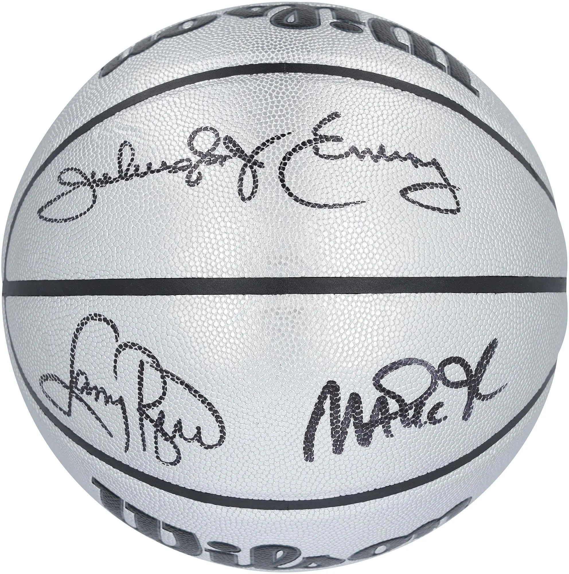 Larry Bird, Magic Johnson & Julius Erving Autographed Wilson Platinum Basketball - Fanatics Authentic Certified