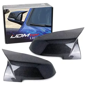 iJDMTOY Gloss Black Carbon Fiber Finish M-Inspired Side Mirror Cap Cover Replacement For BMW F20 F22 F23 F30 F31 F32 F33 F36 F87 1 2 3 4 Series