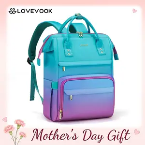 【Mother's Day Gift】LOVEVOOK Gradient Laptop Backpack - Waterproof Work Computer Bag for College, Nurse, Travel, Work, Carry-On, School Supplies for Teacher, Student, Gift for Valentine's Day Summervibes