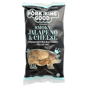 Pork King Good Flavored Chicharrones, Smoky Jalapeno & Cheese, 1.75 oz (49.5 g)