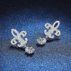 925 Sterling Silvery 1 Carat *2, Crown Queen Iris  Earrings, Women'S High Fashion Classic, Suitable for Daily Wear Party Engagement Birthday Anniversary Banquet Gift Box about  earring stack magnetic earrings earrings for women non tarnish jewelry