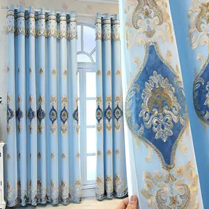 Embroidered Cloth Sheer Curtain Set, Top Hanging Rings, UV Protection & Heat Insulation, Ideal for Bedroom Living Room Office Home Decor
