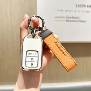for Honda Key Fob Cover with Keychain, Car Key Case Shell Protector for Honda Accord | Civic | Pilot | CRV Passport Insight EX Fit Odyssey | 2015-2021 |