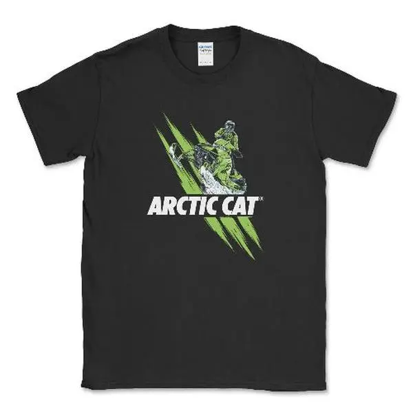 Arctic Cat Snowmobile ZR800 Tee-The Cat is Back Comfort Shirt Cotton Stylish Graphic Top Apparel Collar  Day Fit Grey Menswear Classic Heart Love