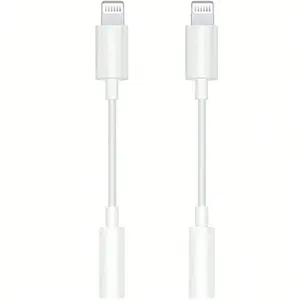 1/2 Pack Lightning To 3.5 Mm Headphone Jack Adapter, Aux Audio Dongle Cable Earphones Headphones Converter Compatible With IPhone 14 13 12 12 Pro11 XR XS X 8 7 IPad IPod Headphone Accessories