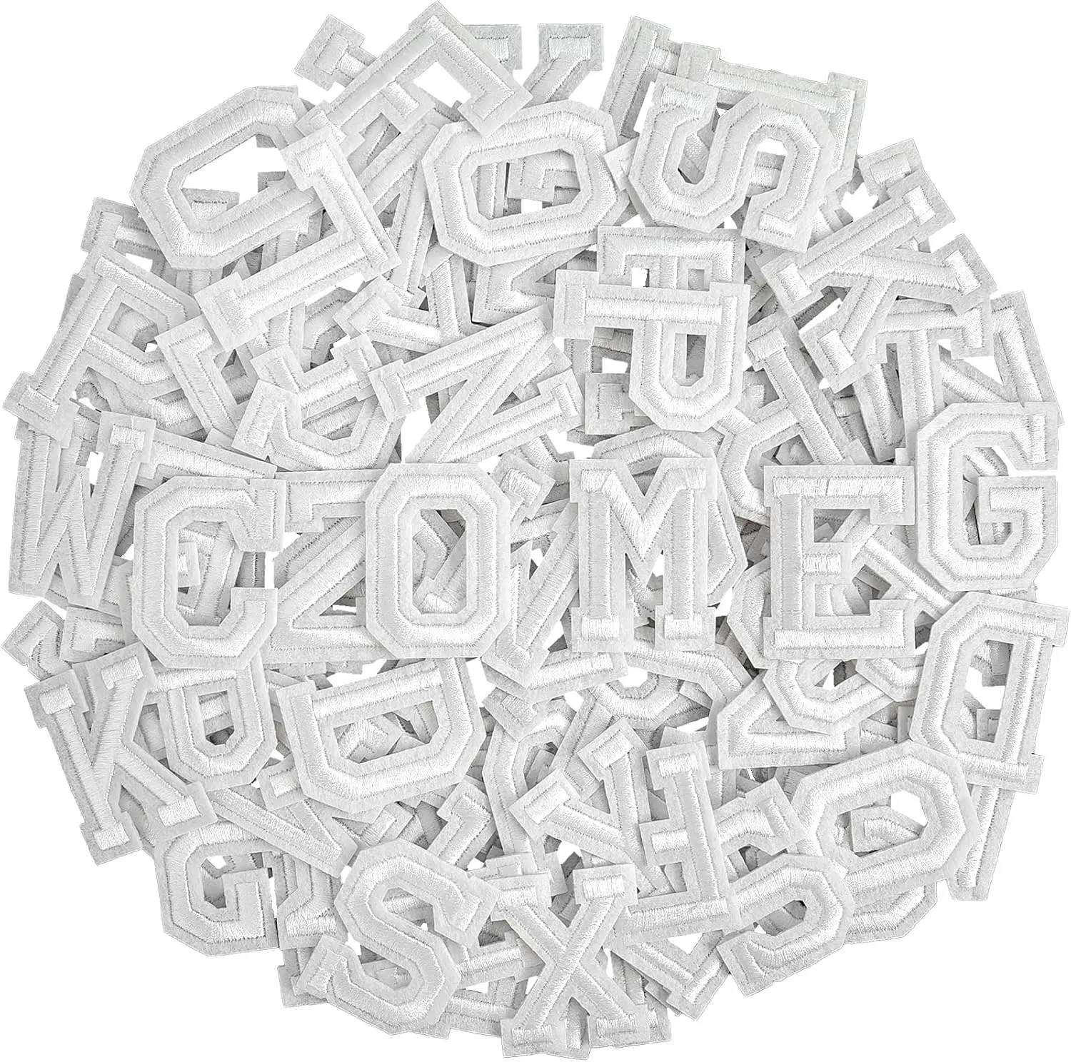 104Pcs A-Z Iron-On Embroidered Letter Patches Bulk Set, DIY Decor Accessories for Crafters' Clothes & Jeans - Home Improvement Building Supplies Bulk Pack, A-Z Set