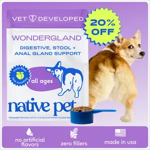 Native Pet WonderGland - Anal Gland Supplement for Dogs - Natural Fiber Powered Topper for Anal Gland Support Probiotics