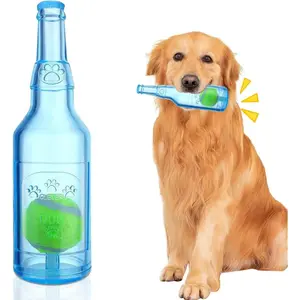 Beer Bottle Shaped Pet Chew Toy, Puppy Squeaking Sound Making Toy, Fun Interactive Pet Toy, No Battery Required, Dog & Cat Accessories