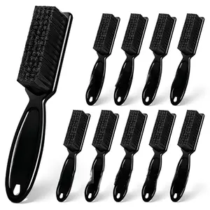 Barber Clipper Brushes, 10 count Plastic Handle Nylon Bristles Cleaning Brush, Multifunctional Cleaning Supplies for Hair Styling Tools, Kitchen Sink, Shoes (Black)