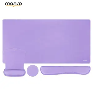 MOSISO Keyboard Mouse Pad Set, Large Gaming Mousepad&Keyboard Wrist Rest&Mouse Wrist Rest&Coaster, Ergonomic Non-Slip Mousepad&Easy Typing Cushion with Memory Foam for Home Office