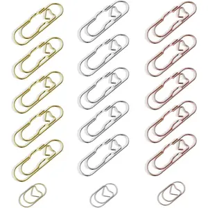 Paper Clip with Pen Holder, 15 Pack Large Metal Paperclip Pen Holder with 60 count Mini Paper Clips, Pen Loop for Notebook, Teachers, Office Admin, Students, Planner Lovers