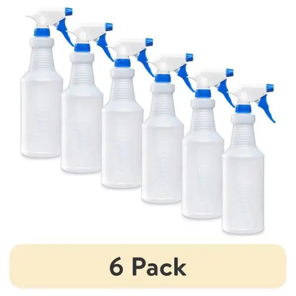 (6 pack) Great Value Spray Bottle, Plastic, 32 oz, Single Count