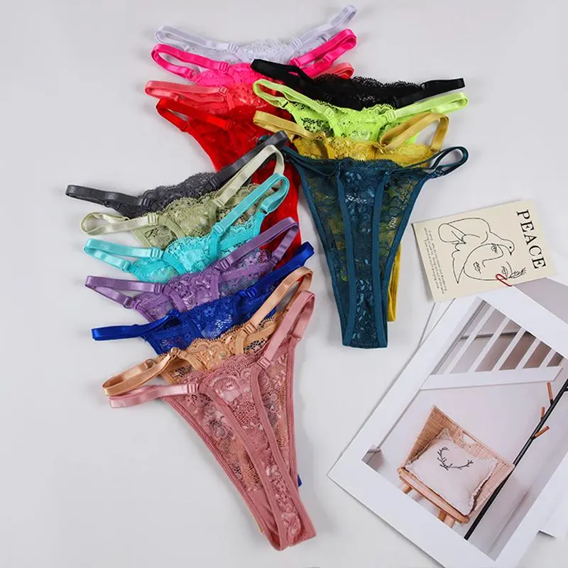 Women's 15-Pack Floral Lace Thongs, Sexy V-Shape Low-Rise Panties, Soft Stretchy Underwear for Women with a Comfortable Fit