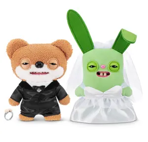 Fuggler Wedding Fuggs | 2-Pack 9" Ugly Monster Plush Set | Funny Stuffed Animals with Human Teeth | Collectible Gift for Kids, Teens & Adults