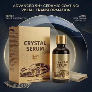 Crystal Serum – Advanced Graphene Ceramic Coating for Cars(50ML),9H Graphene Coating for Auto Car Detailing,10+ Years of Long Lasting Car Protection,Gloss Hydrophobicty Anti Scratch