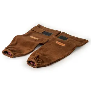 YESWELDER 18.9" Leather Welding Work Sleeves - Heat & Flame Resistant Arm Protection Work Sleeves with Kevlar Stitching and Cotton Lining