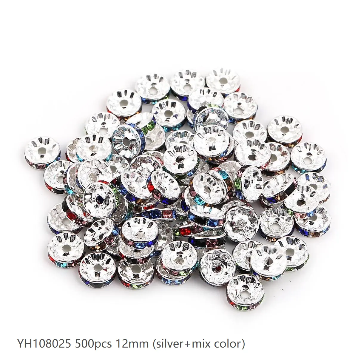 #108（12mm 500pcs) Silver/ Mix YH108025