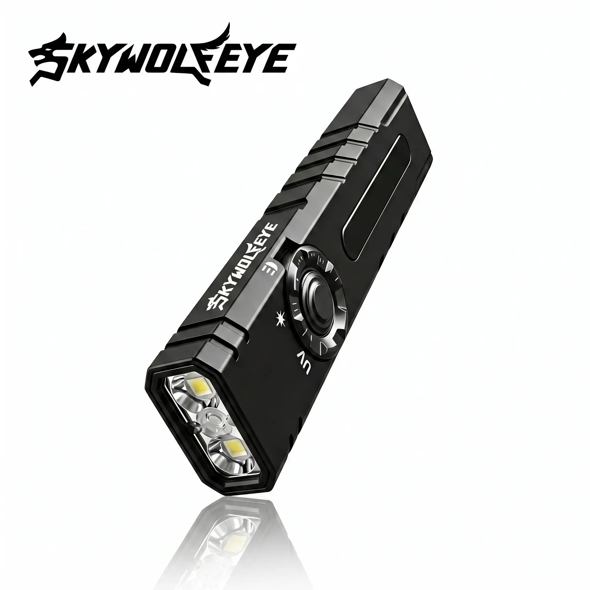 SKYWOLFEYE ST7 PRO EDC Tactical Flashlight, 2200 Lumen Magnetic Rechargeable Pocket LED Light with Green Laser, 365nm UV & RGB Sidelight, Tactical Accessories, Camping Gear, Cool Gifts for Guys Guys Gifts for Men