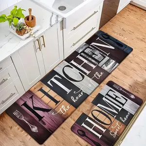 Vintage Colorful Wood Grain  - Decorative Mats -  Carpet Set - Non-Slip, Easy to Clean, Machine Washable - Suitable for Living Room, Bedroom, , Office, And Holiday Home Decor Entrance Mats - 1pc/2pcs/3pcs kitchen linen