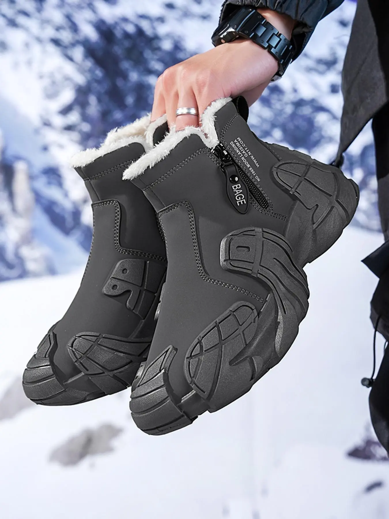 [Size Runs Small, Size up1 size] Men's Waterproof & Non-slip Durable Outdoor Hiking Boots, Sporty Comfortable Breathable Outdoor Boots, Wear-resistant Outdoor Sports Shoes for Daily Wear