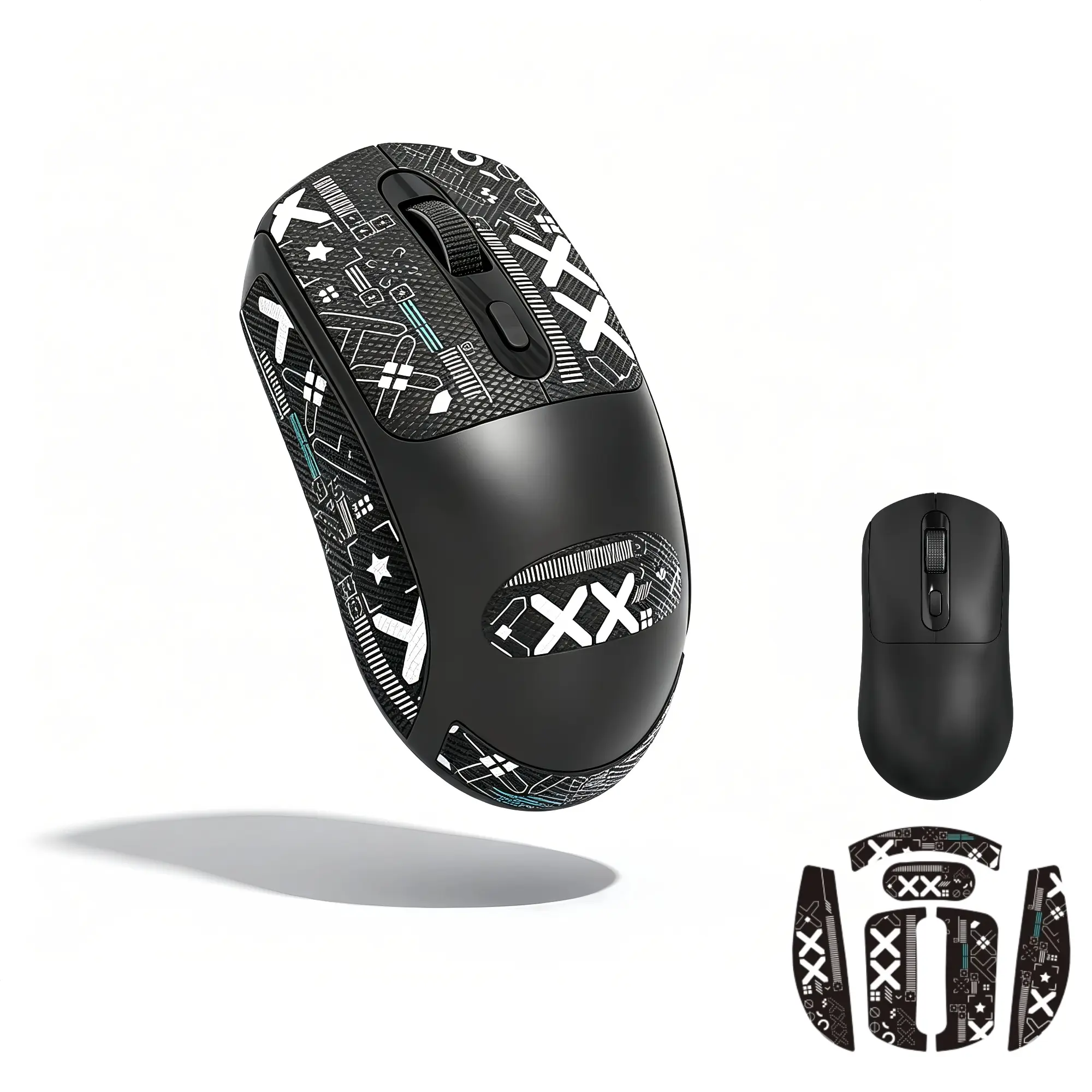 T-WOLF X8 Wireless Mouse with Anti-Slip Stickers, 2.4G + BT5.0 Dual Mode, 4 Silent Click Buttons, Minimalist Aesthetic Rechargeable Lightweight Mouse, Ambidextrous for Laptop, PC, Office, Gaming & Everyday Use - Black