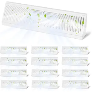 12 Pack Baseboard Register Vent 18 Inch - RoundFlow Design for Maximum Air Flow - Smooth-Glide Air Adjust Lever - Heavy Duty Rust-Proof Steel - Tool-Free Easy Installation