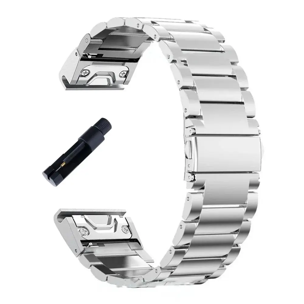 20 22 26mm Quick Release Solid Stainless Steel Durability Watch Strap for Garmin Fenix 8X 7X 7 7S 6S 6X 6 Pro 5X 5 5S 3HR Metal Bracelet Accessories Smart Watch Straps