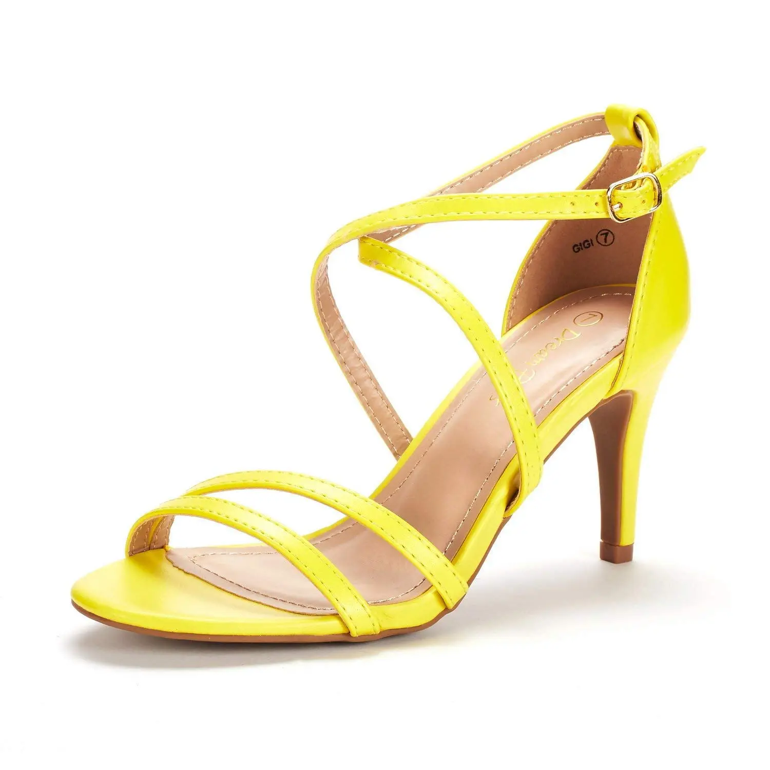 DREAM PAIRS Women's GIGI Fashion Stilettos - Open Toe Buckle Platform Pump Heel Footwear, Leather Upper, Rubber Sole, for Summer Wear