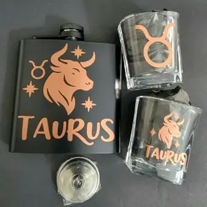 Taurus Zodiac Flask Set – Rose Gold Bull Edition Taurus Zodiac Flask Set – Rose Gold Bull Edition