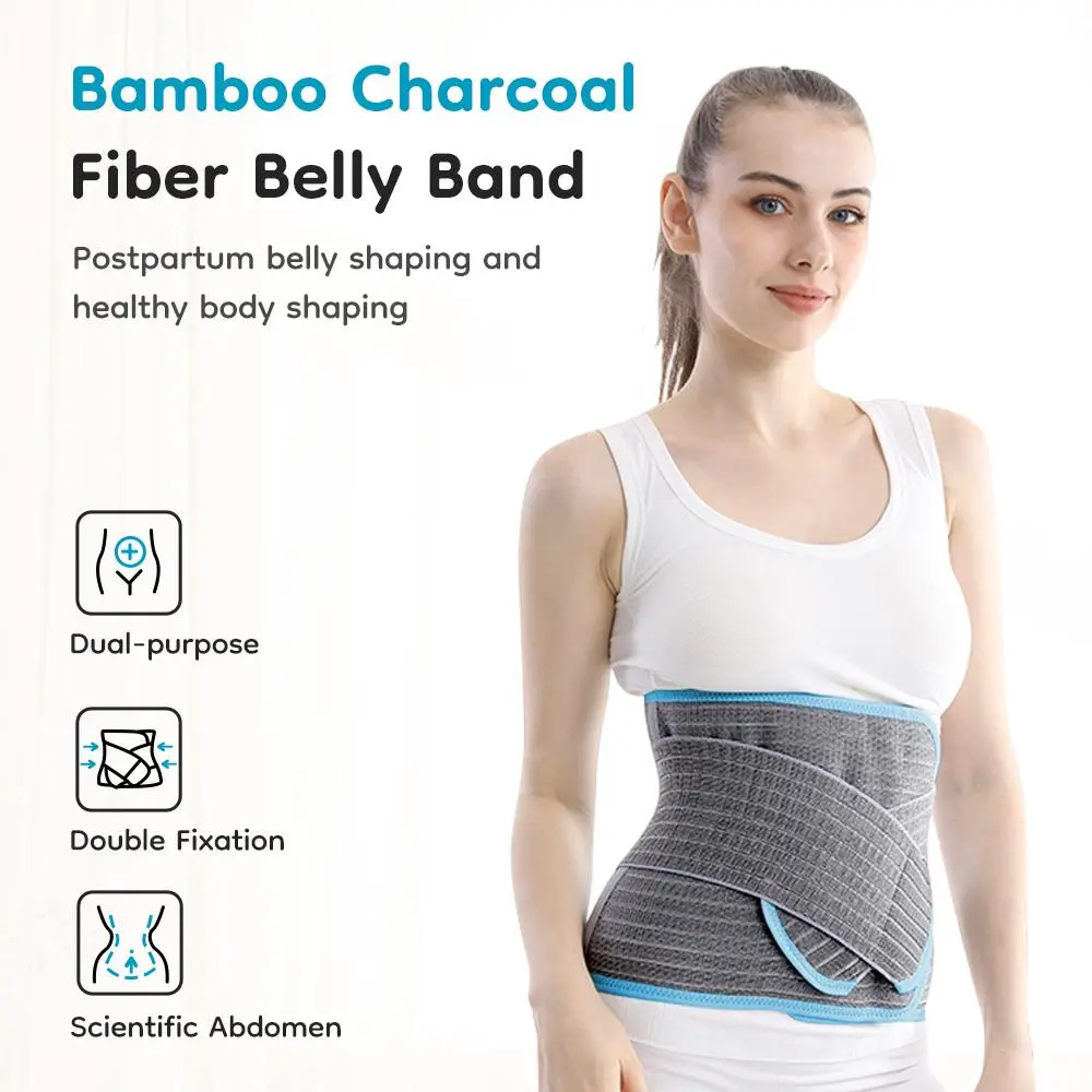 Dr.Isla Bamboo Charcoal Fiber Postpartum Recovery Abdominal Binder, SFD03 Multifunctional Adjustable Waist Trainer, Postoperative Abdominal Support Belt, Invisible Pregnancy Belt, Adjustable Shapewear, Skin-friendly, Safe, Breathable and Antibacterial sum