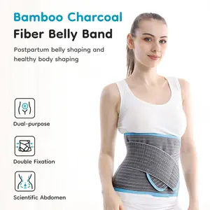 Dr.Isla Bamboo Charcoal Fiber Postpartum Recovery Abdominal Binder, SFD03 Multifunctional Adjustable Waist Trainer, Postoperative Abdominal Support Belt, Invisible Pregnancy Belt, Adjustable Shapewear, Skin-friendly, Safe, Breathable and Antibacterial
