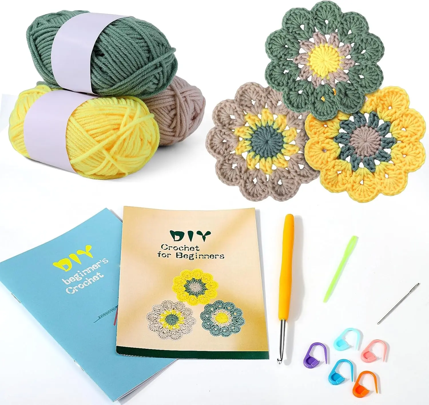 Crochet Starter Kit with Step-by-Step Video Tutorials, Hook, Accessories, Learn to Crochet Beginner Kit for Adults and , DIY Arts & Crafts