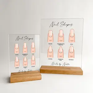 Personalized Wood Base Stand Nail Technician Name Plate – Custom Acrylic Nail Shape Display, Salon Desk Décor, Manicurist Gift, Nail Tech Room Sign, Beauty Studio Decoration
