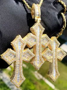 Three-In-One Cross Pendant Necklace, Elegant Religious Jewelry Gift, Perfect for Daily Wear & Special Occasions, Durable Design, Cross Necklaces