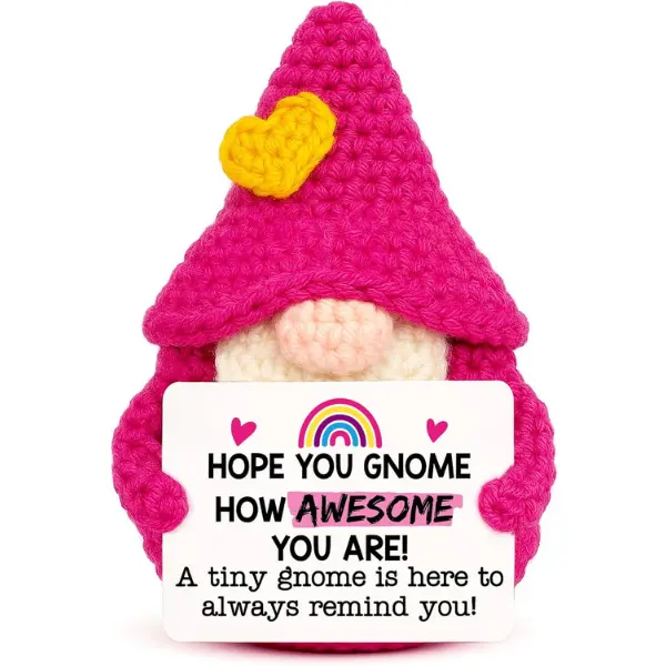 Back to School Gifts for Students - Inspirational Gift for Women | Funny Crochet Gnome Birthday First Day of School Gift for Kids Teacher Friend Coworker Girls, Stress Relief Positive Support