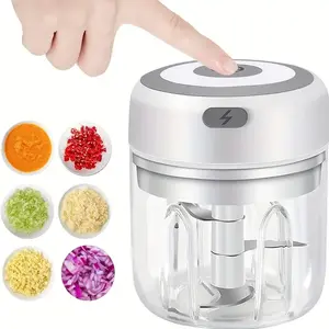 Rechargeable Mini Electric Garlic Press, Garlic Crusher, Vegetable Pepper Chopper, Multifunctional Food Chopper, Kitchen Tools, Household Kitchen Appliances for Home Use, Food Processors, Household Kitchen Machine