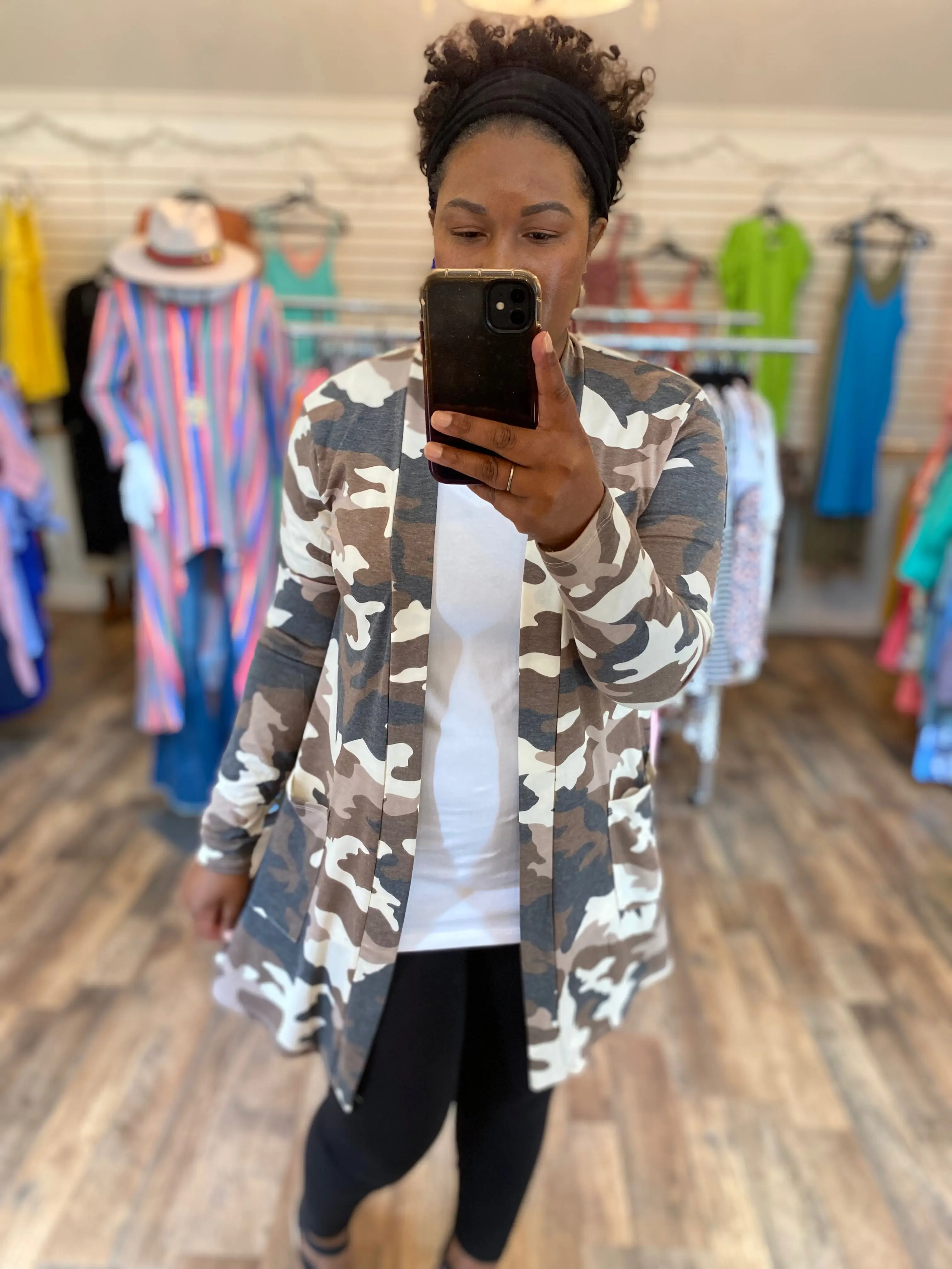 Brown Camo Cardigan