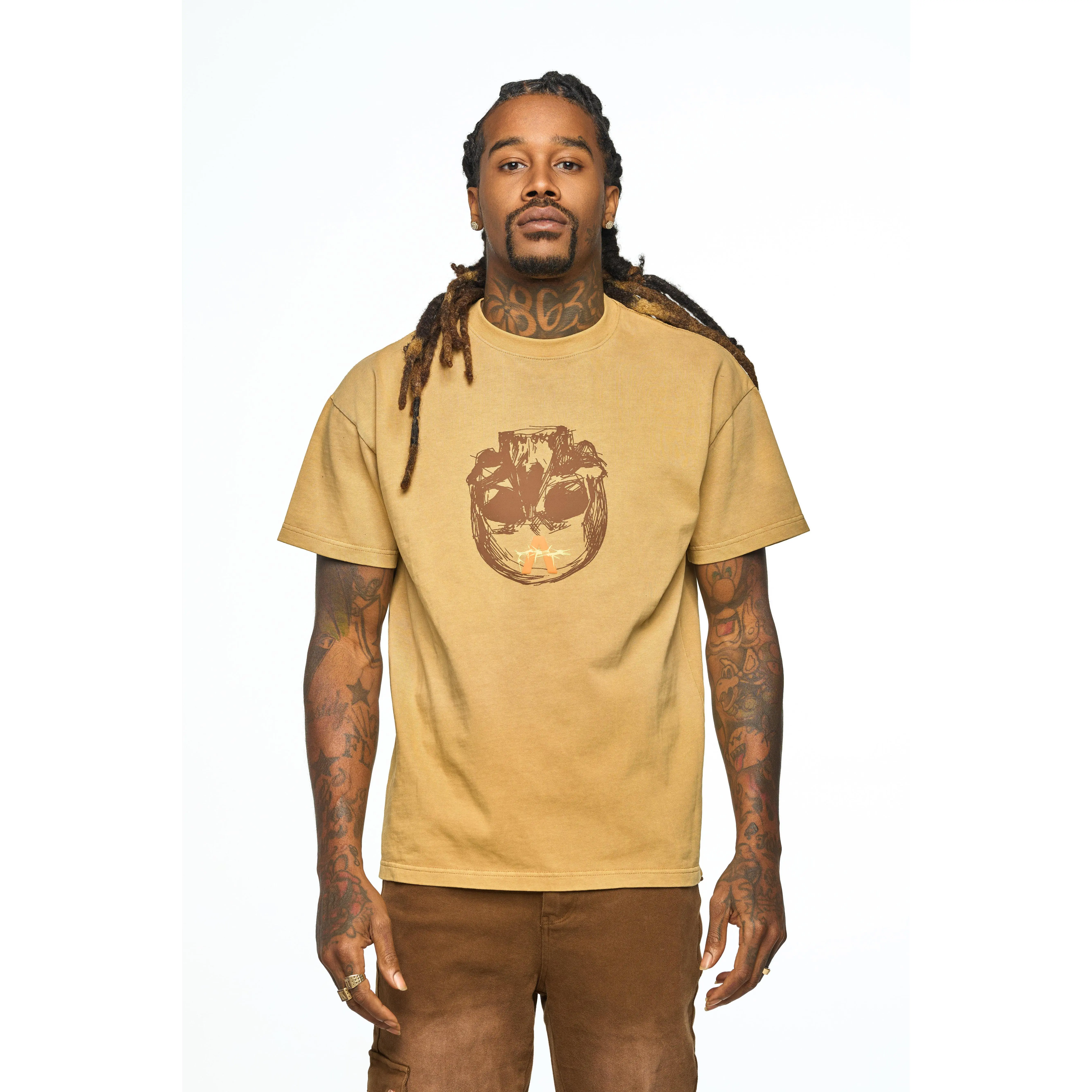 AOLOGNE LEFT STANDING TAN SS TEE (TAN)