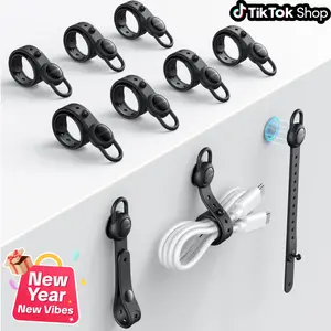 [Holiday Haul] OMOTON 10Pcs Magnetic Silicone Cable Ties, Snap Lock Design, Cord Ties Cord Wrap, Cable Ties Reusable, High Elasticity Cord Wraps for Electrical Cords, Cord Organizer for Earphone, Phone Charger