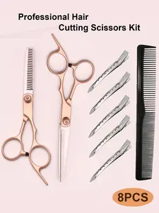 Rose Gold 6-Inch Professional Stainless Steel Haircutting Scissors, Hair Cutting Kit, Ergonomic Non-Slip Handle, Adjustable Tension, Ideal For Salon And Home Use, Perfect Gift For Hairstylists, Barbers, Precision Cutting Tool