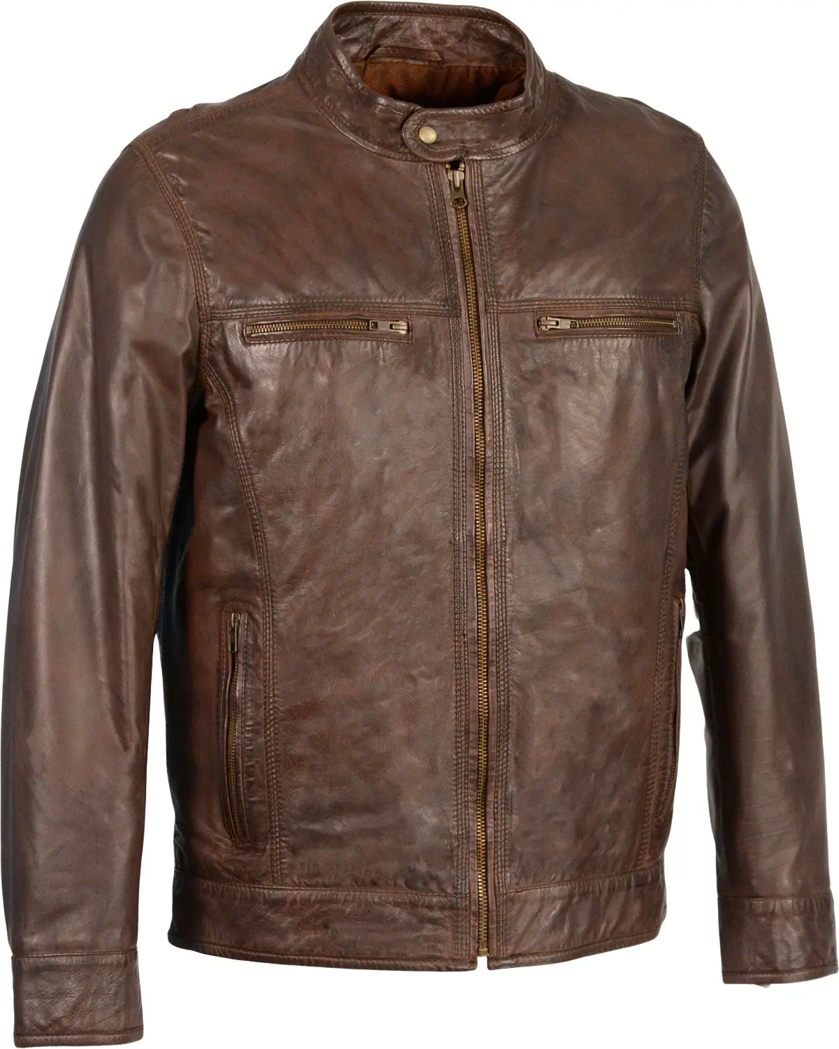 Milwaukee Leather Men's Men'S Zip Front Classic Moto Jacket 3X - Sfm1865-Saddle-3X