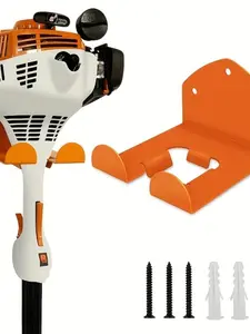 Steel Garage Wall Mount Bracket Set, Easy Installation for Lawn and Hedge Trimming Tools, Organized, Heavy Duty and Durable Design