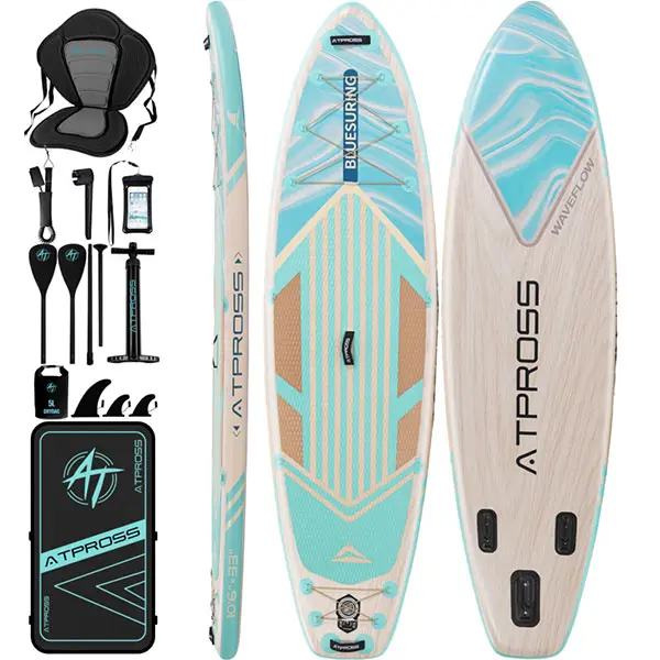[DealsForYouDays] 10'6''x33'' Inflatable Paddle Board, 400lbs Load Streamlined Extra Wide SUP with Kayak Seat, Anti-Slip EVA Deck, Premium Accessories Kit, Stable Board for Inflatable Water, Multi Purpose Inflatable Paddleboard Men