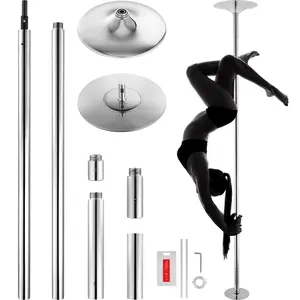 Professional Dancing Pole, Spinning Static Dancing Pole Kit, Portable Removable Pole, 45mm Heavy-Duty Stainless Steel Pole, Height Adjustable Fitness Pole, for Exercise Home Club Gym
