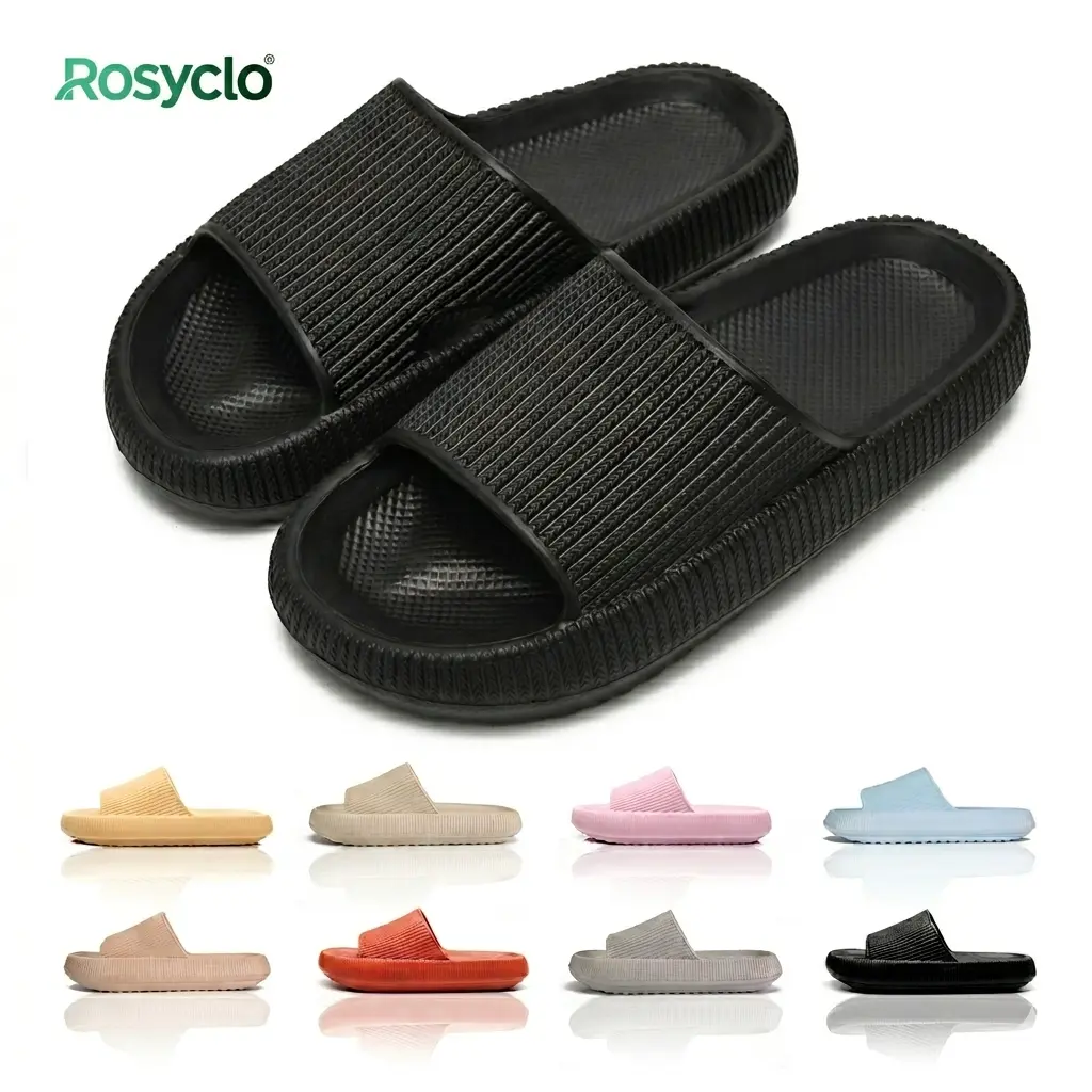 Cloud Slippers for Women and Men, Pillow House Slippers Shower Shoes Indoor Slides Non-Slip Bathroom Sandals Footwear Flipflop Pink Girl Tsinelas Parent Lightweight Knee