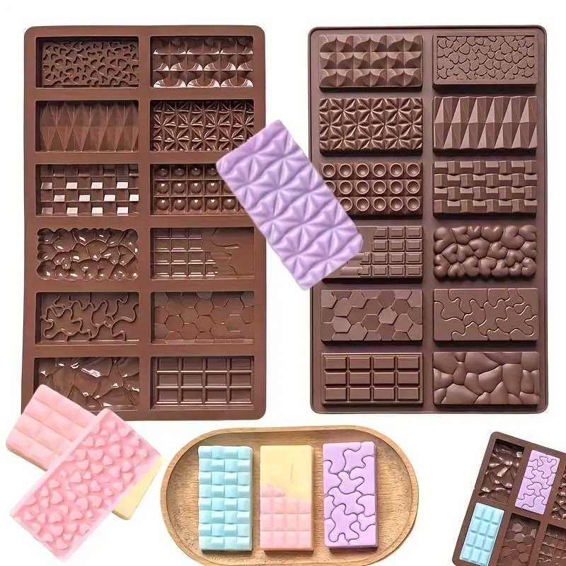 1/2 Chocolate Bar Mold Non-stick Chocolate Mold Food Grade Silicone Deep Chocolate Bar Mold Suitable for Dubai Chocolate Bar Pistachio, Candy